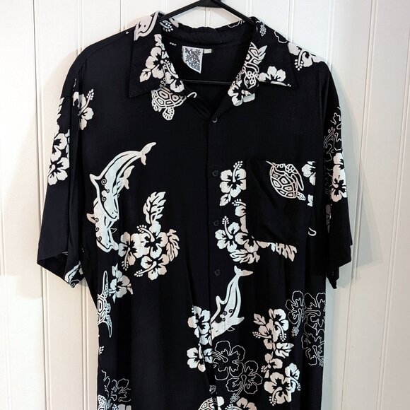 RARE Vintage CABALI Hawaiian mens short sleeve 100% Rayon - Picture 1 of 4
